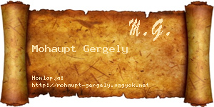 Mohaupt Gergely névjegykártya